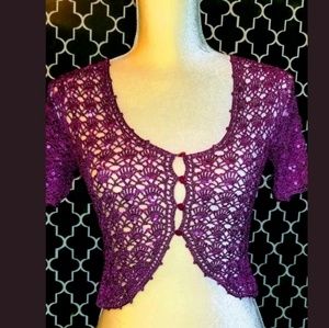 Betsey Johnson vintage crochet Cardigan